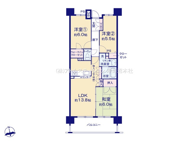 【間取り】 | アトムセレクト　グーディッシュ村上303号室