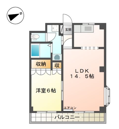 コーポ中の谷の間取り