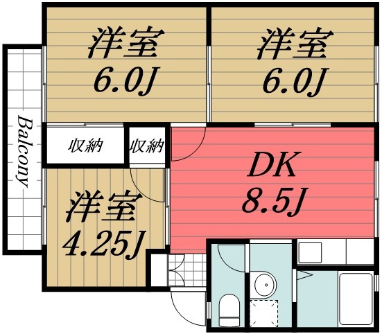 【間取り】 | アーバン市原　3号館