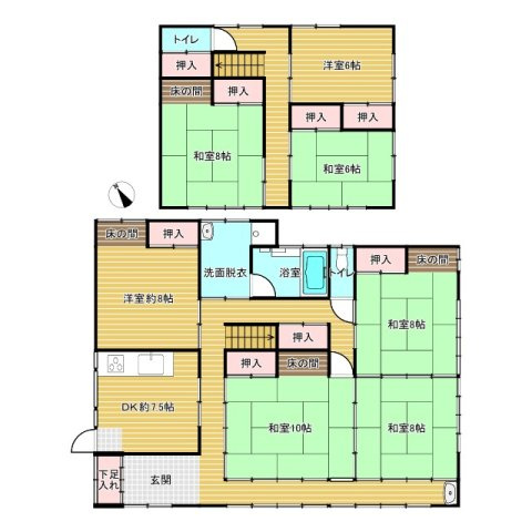 【日本家屋】鹿嶋市大字宮中　中古物件の間取り