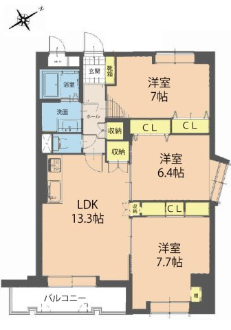 横川コーポラスの間取り