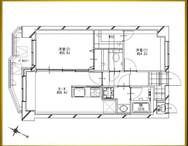 【間取り】 | セザール東大宮　2DK