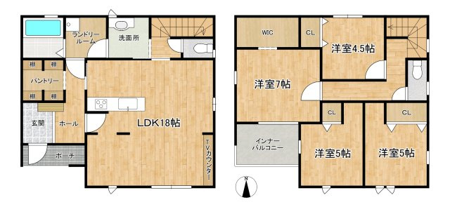リーブルガーデン西高室2期|家事動線を考慮した間取り