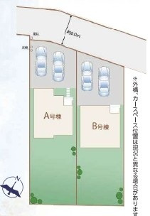 ひたちなか市足崎1474番　新築戸建て　A号棟の区画図|区画図です♪