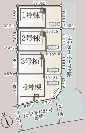 ひたちなか市平磯遠原町　第2　新築戸建て　2号棟の区画図|区画図です♪