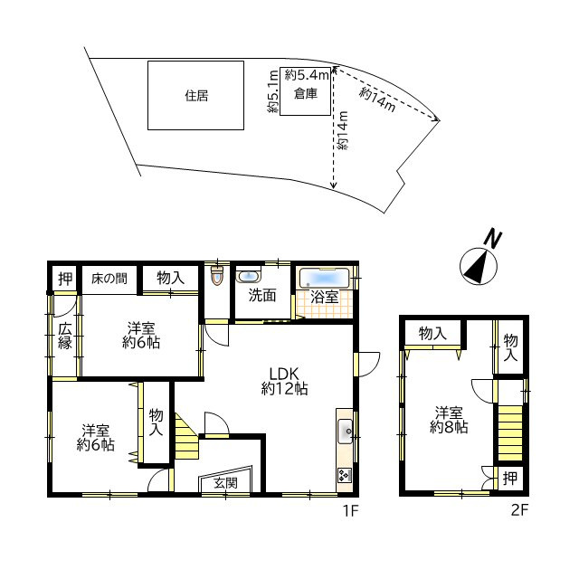 鳥羽倉庫付戸建の間取り