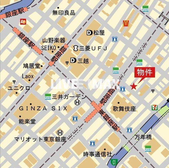 【地図】ミレアコート銀座プレミア