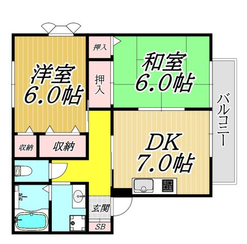 ローズヒップガーデンB棟の間取り