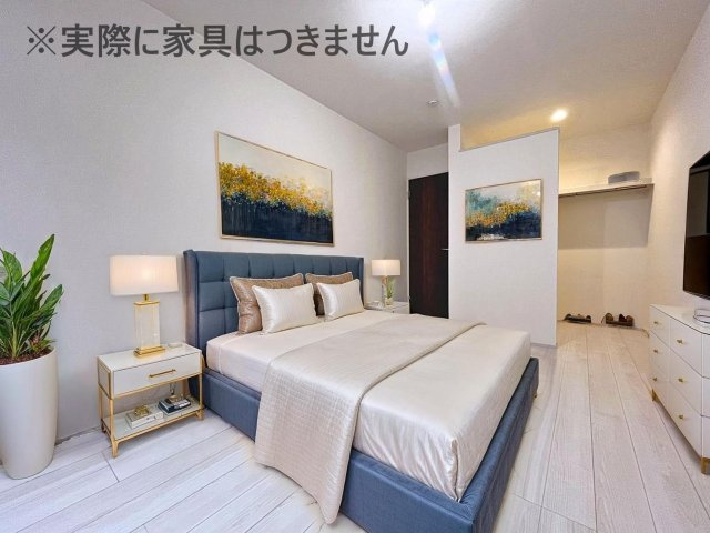 新築戸建・新築建売　福島市渡利舟場　渡利小・渡利中の洋室|画像はバーチャルホームステージングの加工による演出で、実際の家具は付きません。