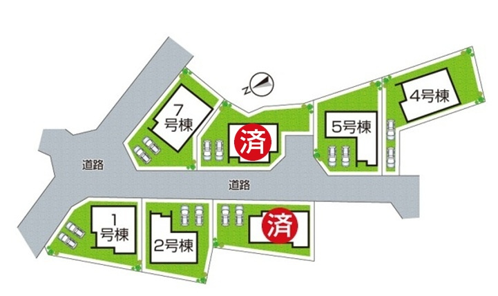 神戸市北区道場町日下部　第1期　新築一戸建ての区画図|全7区画