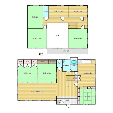 稲敷市浮島中古物件の間取り