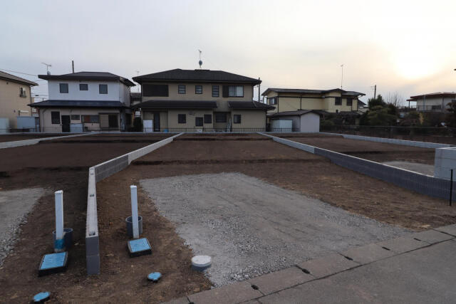 ブルーミングガーデン宇都宮市鶴田町５期　新築一戸建てのその他|5号棟外観造成後