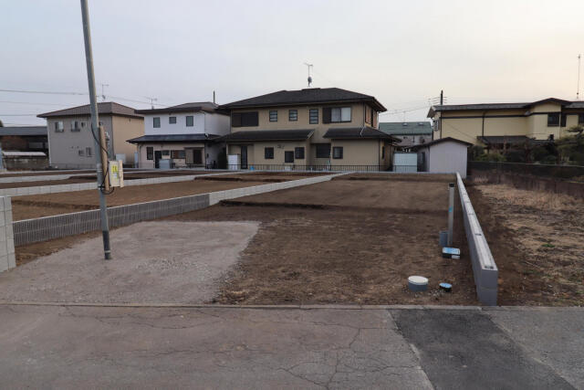 ブルーミングガーデン宇都宮市鶴田町５期　新築一戸建ての駐車場|6号棟外観造成後