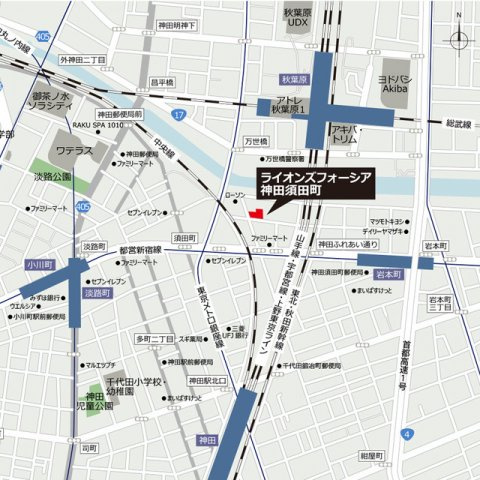 ルジュール神田須田町の地図