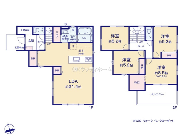 越谷市大竹3期　新築一戸建ての間取り