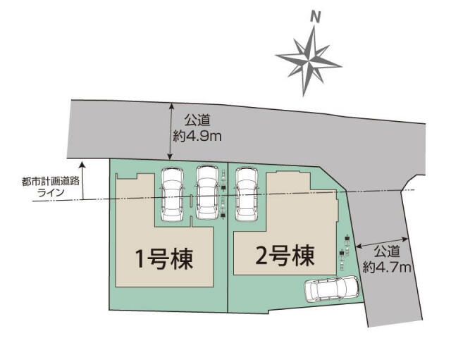 ブルーミングガーデン宇都宮市清住3丁目　新築一戸建ての区画図|宇都宮市清住3丁目2棟区画図