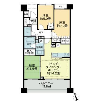 ライオンズ稲毛レジデンスの間取り