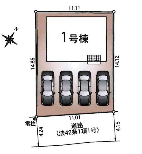 豊川市伊奈町第25　全1棟・1号棟の区画図