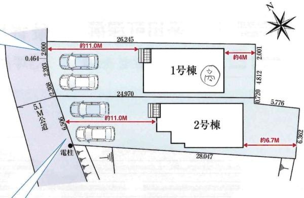 幸田町深溝　全2棟・2号棟の区画図|2号棟です。