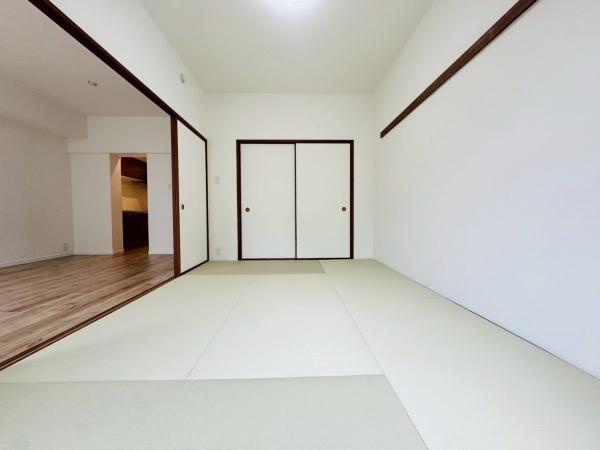 ディアパーク宮前平の和室|和室6帖！可動式扉なのでリビングと繋げて広く使う事もプライベート空間を作ることも出来ます！