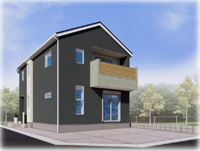 【仲介手数料無料】新築戸建　東松山市和泉町6付近の外観パース