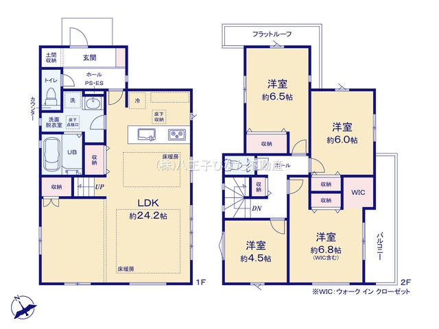 『八王子市新築戸建て』八王子市七国1-16-14【仲介手数料無料】　３期の間取り|～仲介手数料無料☆八王子ひなた不動産～八王子市七国　新築戸建て