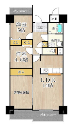 ライフ新神戸の間取り
