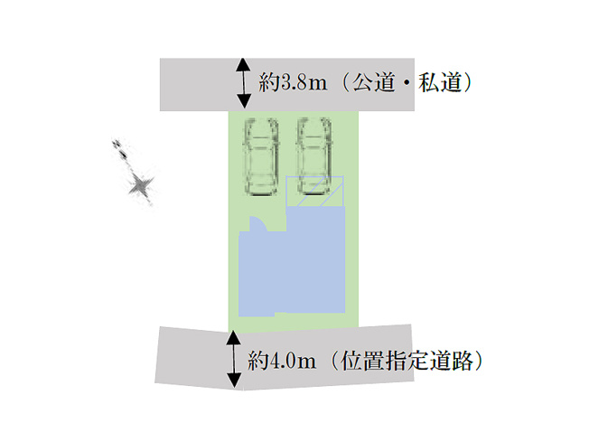【区画図】 | 新座市東3丁目　新築一戸建住宅　全1棟　(志木本店) | 2台駐車可能なカースペース
