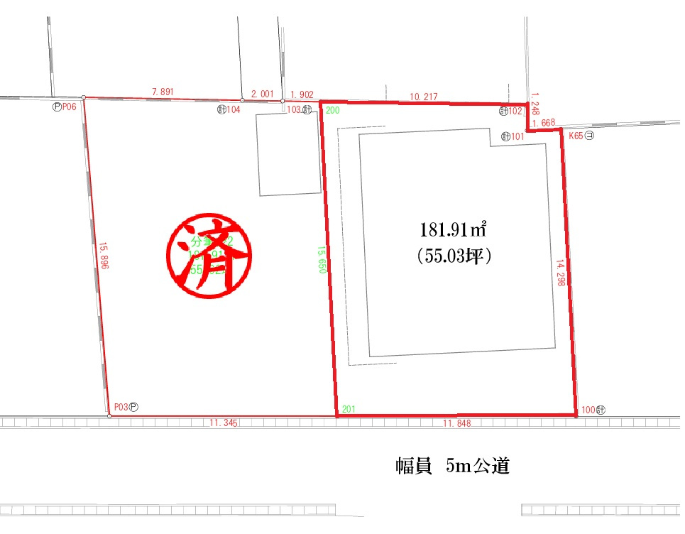 深谷市緑ヶ丘　売地　建築条件なし（深谷駅）徒歩１５分の土地図