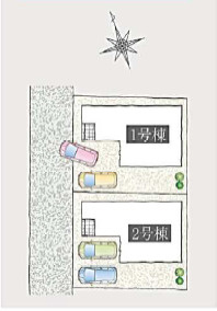 小田原市東町Ⅱ期　新築戸建　全2棟1号棟の区画図
