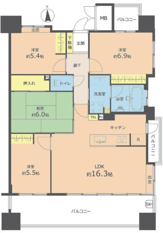 スターアーク宇品神田緑華邸の間取り