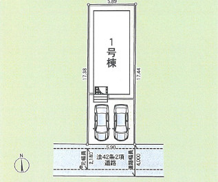平塚市長持第15　新築戸建　全1棟1号棟の区画図