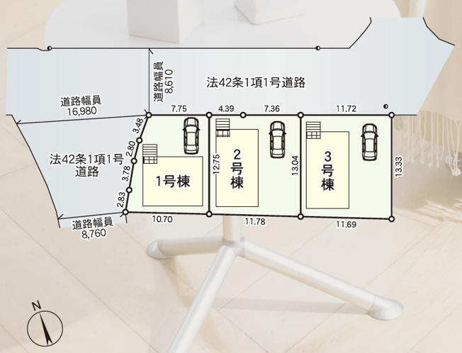 【区画図】 | Cradle garden　伊達市梁川町御八郎第１　３号棟 | ★内覧予約でブランド米2kg★
