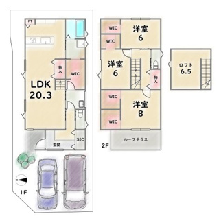 【参考プラン】 | 中京区壬生高樋町　建築条件付 | 《参考プラン》建物価格：2819万円　延床面積：115.92平米