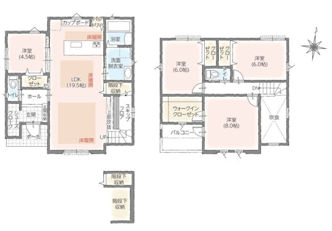 【間取り】 | 富士市今泉Ⅴ　新築戸建て　1号棟