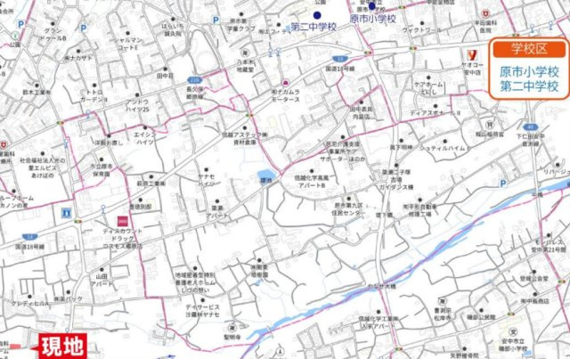 【中古】安中市郷原　６LDKの地図