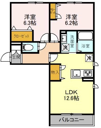 シャーメゾン茜の間取り