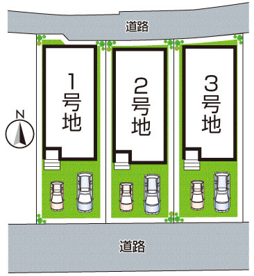 ★亀岡市余部町天神又　第6期　新築一戸建ての区画図|全3区画