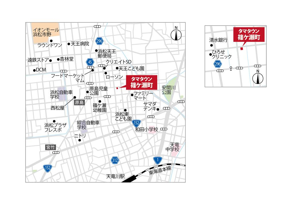 売新築戸建　中央区篠ケ瀬町の地図