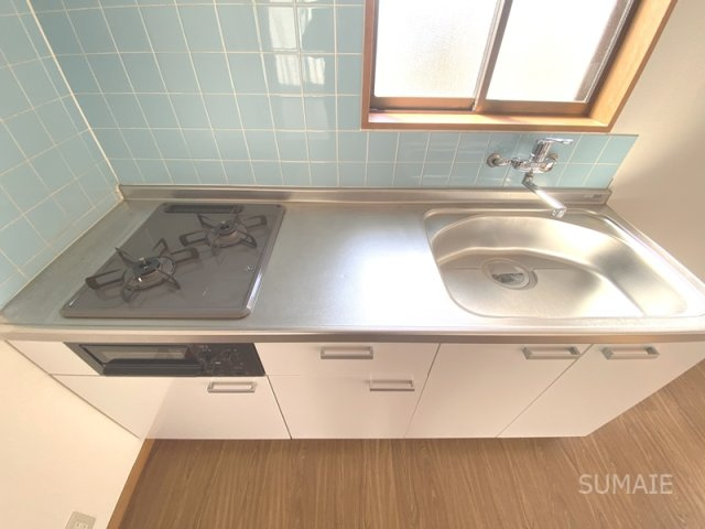 サンシャインⅠのキッチン|便利グリル付き2口コンロ☆彡