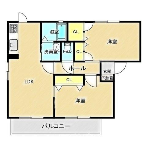 ガーデンコート　Ⅱ棟の間取り