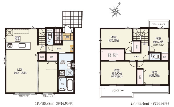 さいたま市西区佐知川　9期　新築一戸建て　グレース　01の間取り|【全1棟・1号棟】さいたま市西区佐知川　9期　新築一戸建て　グレース　01・4LDK・土地面積145.85m2・建物面積105.34m2