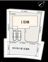 茅ヶ崎市堤　新築戸建　全１棟の区画図