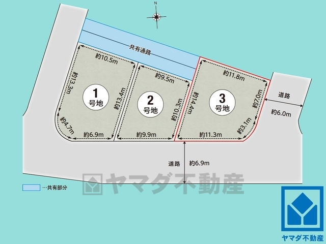 西宮市仁川町6丁目　typeB　3号地の土地図