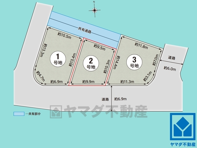 西宮市仁川町6丁目　typeB　2号地の土地図