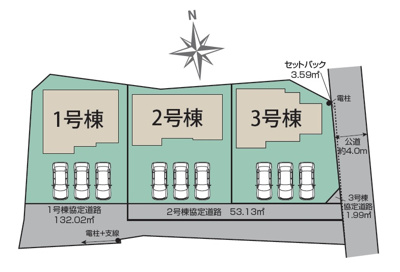 【区画図】 | 沼津市東沢田　新築一戸建て　3号棟