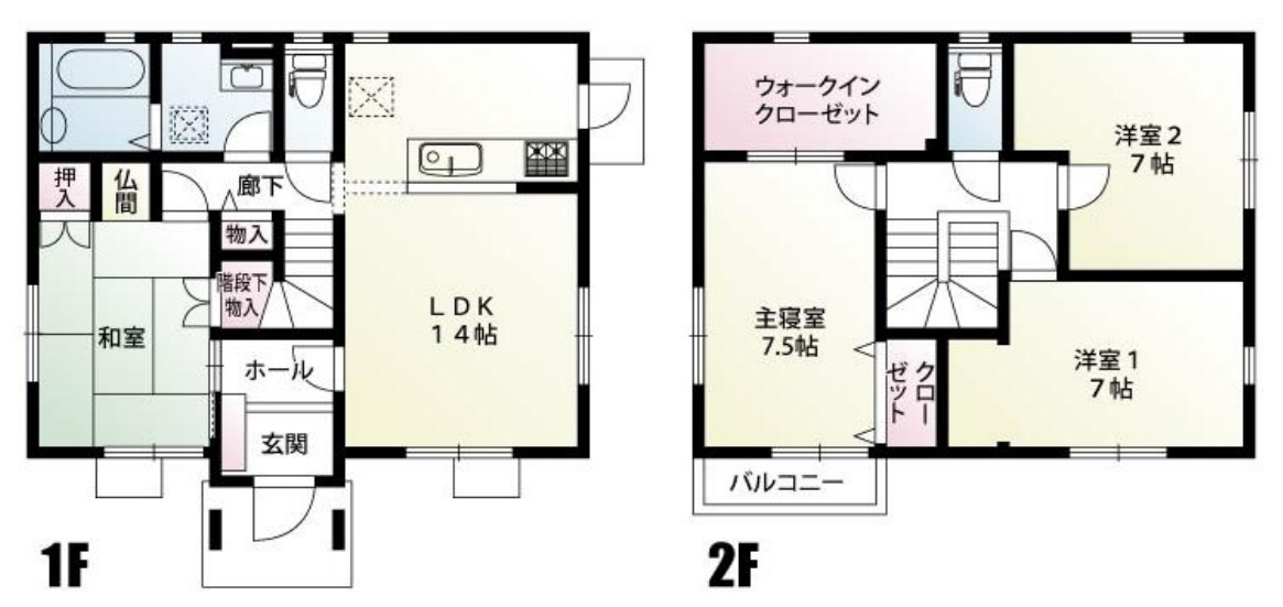 【中古戸建】足利市毛野新町の間取り|■間取り図｜敷地面積：214.46㎡（約64.87坪）建物面積：105.16㎡（約31.81坪）