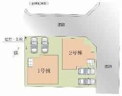 越谷市東越谷10丁目 新築分譲住宅 全2棟 2号棟の区画図