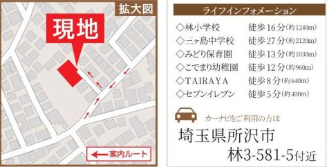 仲介手数料無料　ハートフルタウン狭山ヶ丘32期・新築全2棟の地図