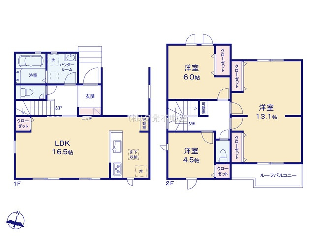 《仲介手数料無料》白岡市岡泉1072-6新築一戸建てリナージュの間取り